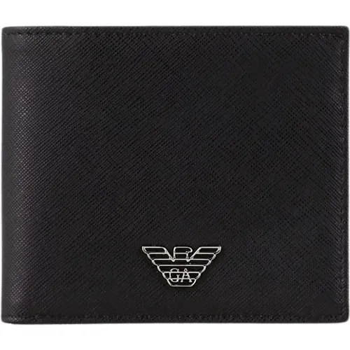 Eco-friendly Leather Wallet with Saffiano Finish , male, Sizes: ONE SIZE - Emporio Armani - Modalova