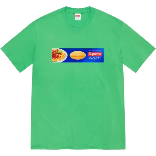 Italienisches Emblem Spaghetti Tee Grün , Herren, Größe: L - Supreme - Modalova