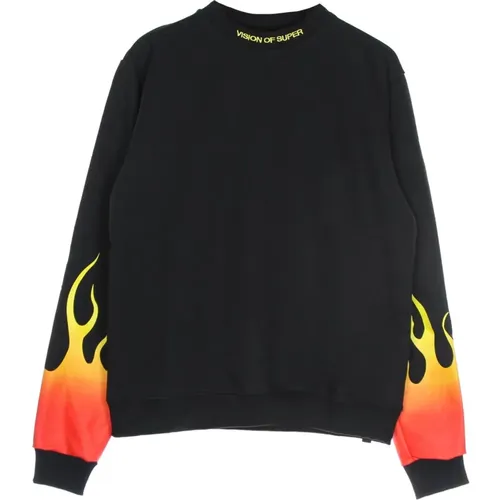 Roter Crewneck Sweatshirt mit Flammenmuster - VISION OF SUPER - Modalova