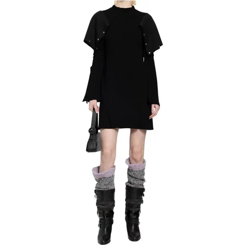 Schwarzes Horsebow Kleid Wollmischung , Damen, Größe: XS - Kiko Kostadinov - Modalova