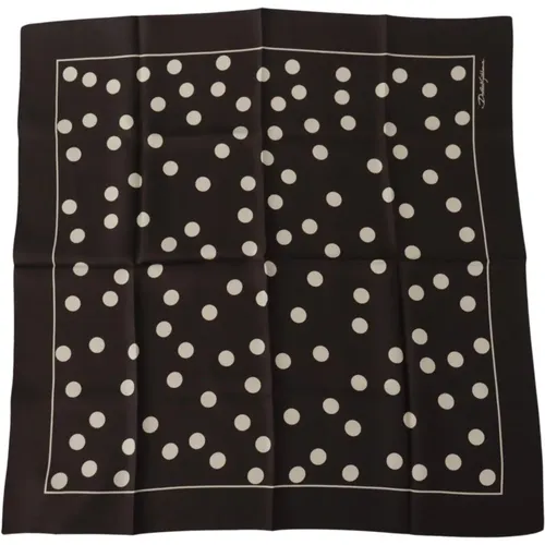 Elegant Silk Scarf with Dots , male, Sizes: ONE SIZE - Dolce & Gabbana - Modalova