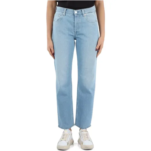 Straight Fit Jeans mit hoher Taille , Damen, Größe: W25 - Replay - Modalova