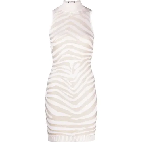 Goldenes Zebra Mini Kleid Balmain - Balmain - Modalova