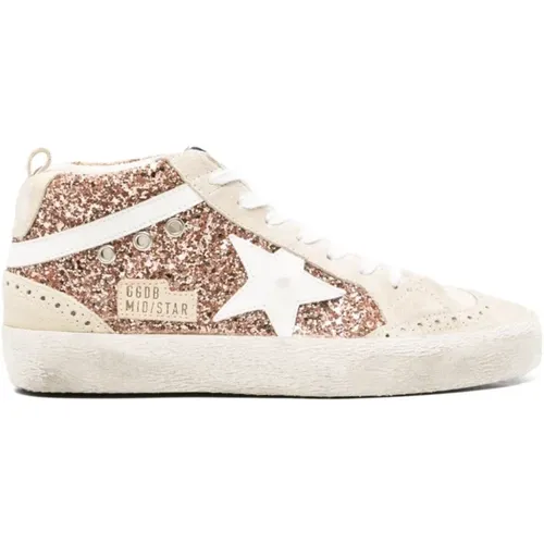 Glitter White Star Sneakers , female, Sizes: 3 UK, 7 UK, 4 UK - Golden Goose - Modalova