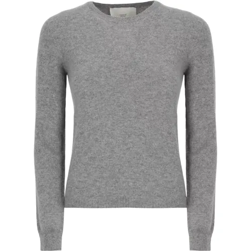 Cashmere Sweater Grey Round Neck Long Sleeves , female, Sizes: XS, M, L, S - Vanisé - Modalova