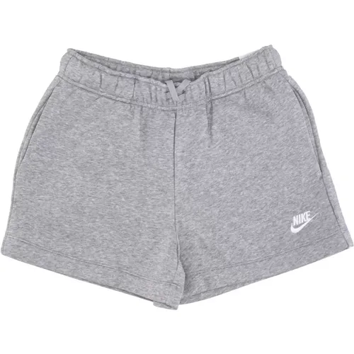 Fleece Mid-rise Shorts Heather/Weiß - Nike - Modalova