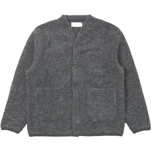 Grau Melierter Cardigan , Herren, Größe: S - Universal Works - Modalova