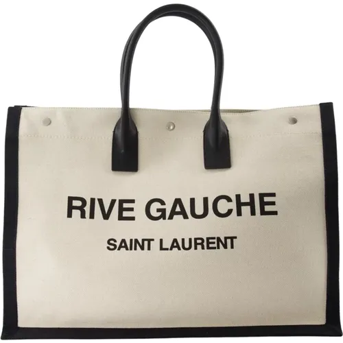 Canvas-Tasche mit Ledergriffen - Saint Laurent - Modalova