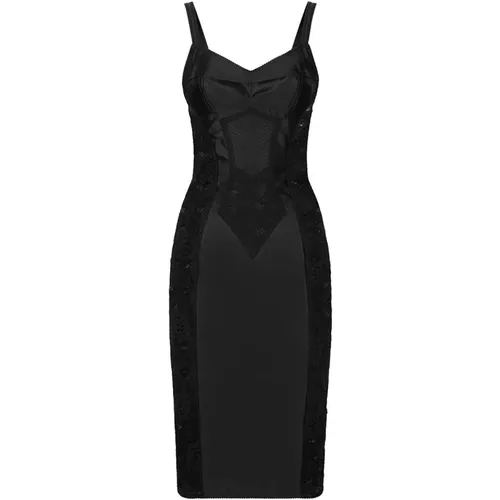 Elegant Dress with Lace Detail , female, Sizes: S - Dolce & Gabbana - Modalova