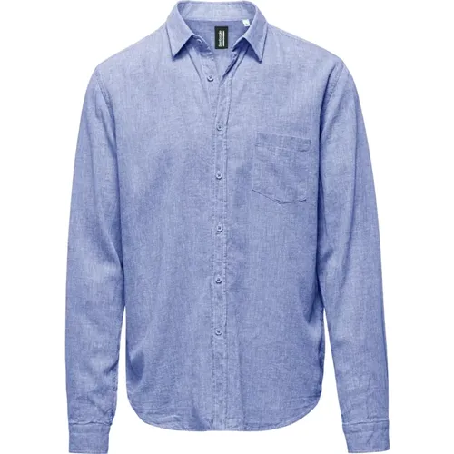 Men`s Linen and Cotton Shirt , male, Sizes: L, XL, M, S, 2XL - BomBoogie - Modalova