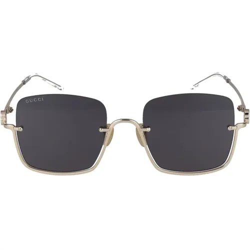 Stylische Sonnenbrille Gg1279S,Gg1279S 002 Sunglasses,Gold/Gelbe Sonnenbrille,Gold Graue Sonnenbrille - Gucci - Modalova