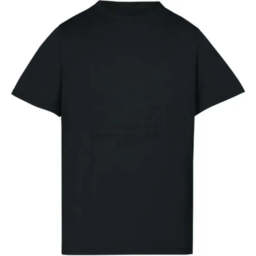 Graue T-Shirts und Polos mit Stickerei , Herren, Größe: XL - Maison Margiela - Modalova