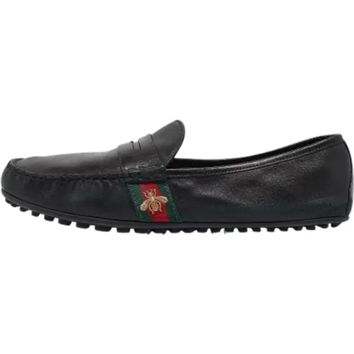 Pre-owned Leather flats , male, Sizes: 9 1/2 UK - Gucci Vintage - Modalova