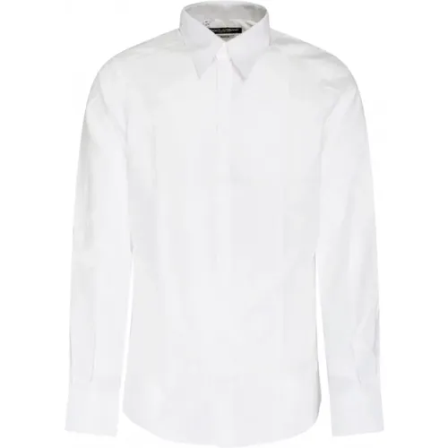 Logo Print Formal Cotton Shirt , male, Sizes: XL, L - Dolce & Gabbana - Modalova