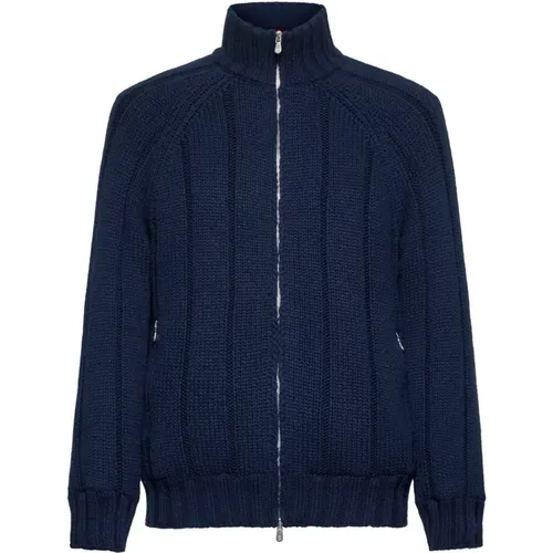 Ribbed Knit Cashmere Cardigan , male, Sizes: L, M - BRUNELLO CUCINELLI - Modalova