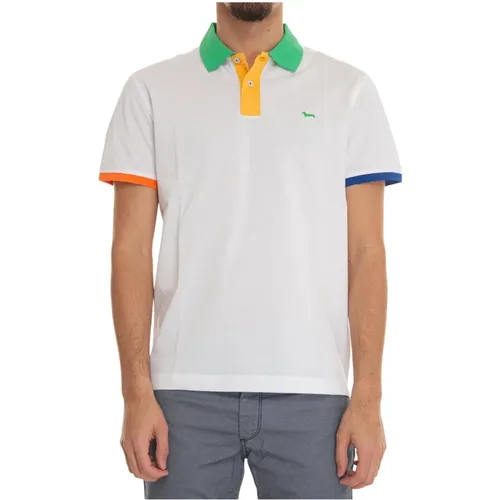 Gestreiftes Poloshirt mit kurzen Ärmeln , Herren, Größe: L - Harmont & Blaine - Modalova