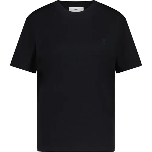 T-Shirt mit Logo-Stickerei , Herren, Größe: XS - Ami Paris - Modalova