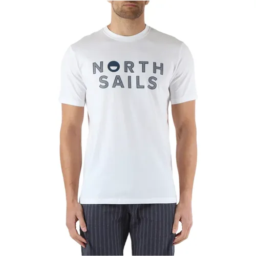 Baumwoll Logo T-shirt , Herren, Größe: M - North Sails - Modalova