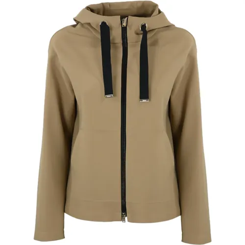 Long Sleeve Hooded Coat with Zipper , female, Sizes: 2XS - Herno - Modalova