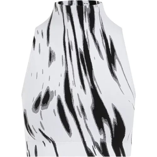 White Sleeveless Top with Paint Brush Pattern , female, Sizes: S - Wolford - Modalova