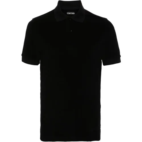 Polo Shirt with Logo Embroidery , male, Sizes: M - Tom Ford - Modalova