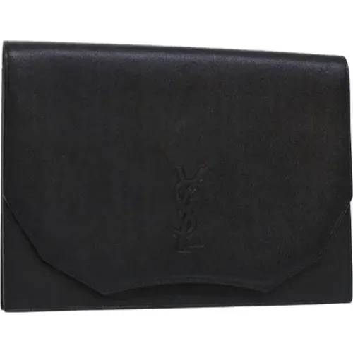 Pre-owned Leather clutches , female, Sizes: ONE SIZE - Saint Laurent Vintage - Modalova