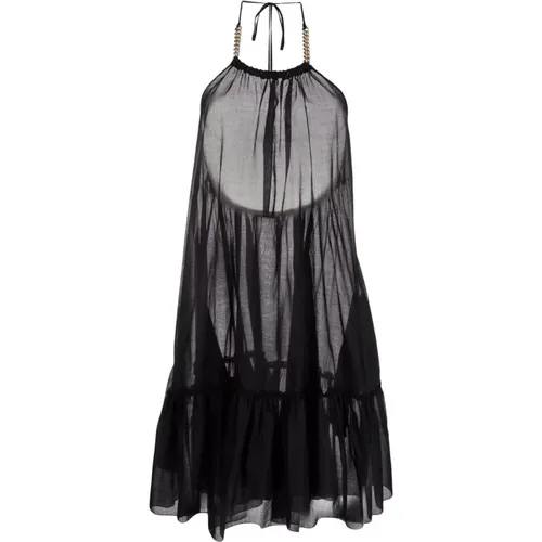 Schwarzes Baumwoll Midi Kleid - Stella Mccartney - Modalova