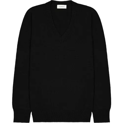 V-Ausschnitt Kaschmir Pullover Bequeme Passform , Herren, Größe: 2XL - Laneus - Modalova