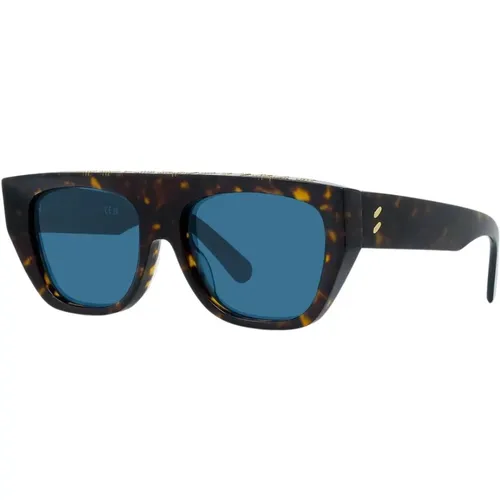 Dark Havana/Blue Sc40048I Sunglasses , female, Sizes: 55 MM - Stella Mccartney - Modalova