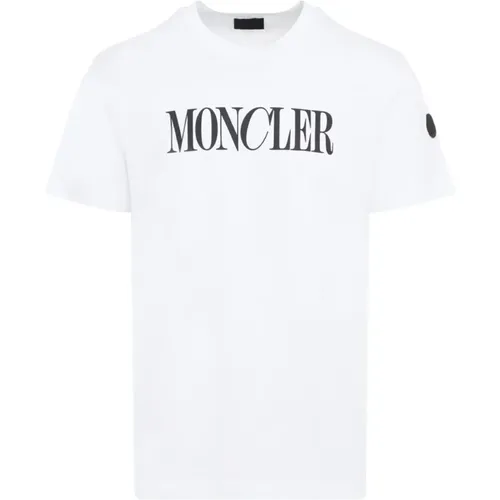 Weißes T-Shirt für Männer , Herren, Größe: S - Moncler - Modalova