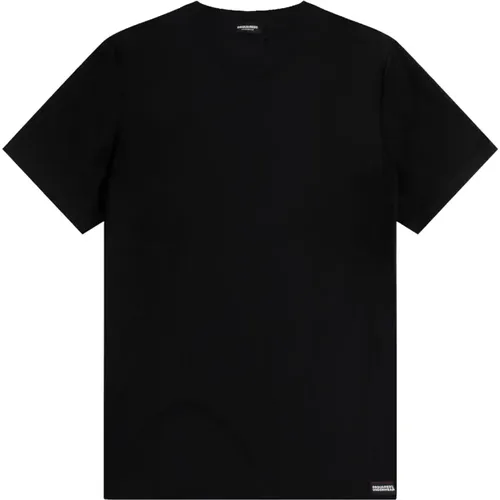 Icon Schwarz/Weiß Herren T-Shirt , Herren, Größe: L - Dsquared2 - Modalova