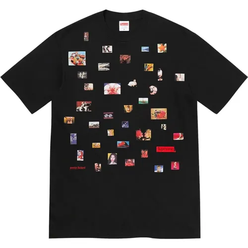 Klassisches Baumwollgrafik-T-Shirt Schwarz , Herren, Größe: S - Supreme - Modalova