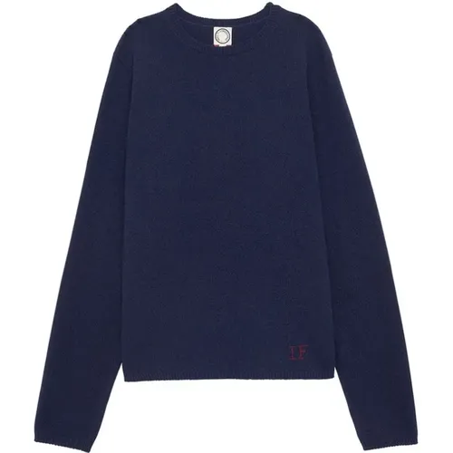 Navy Angelina Jumper,Rosa Angelina Pullover Bestickte Initialen,Roter Angelina Pullover,Schicker Beiger Pullover mit Bestickten Initialen - Ines De La Fressange Paris - Modalova