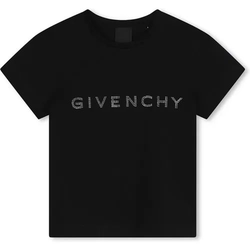 Schwarzes Kinder Logo Strass T-Shirt - Givenchy - Modalova