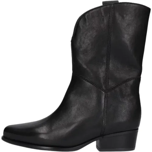 Schwarze Wildleder Western Stiefel , Damen, Größe: 38 1/2 EU - Gabor - Modalova