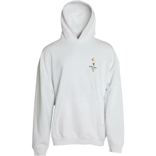 Cotton Logo Hoodie Sweatshirt , male, Sizes: XL, L, XS, S - Balenciaga - Modalova