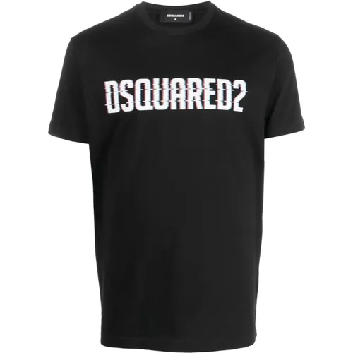 Glitch Logo T-Shirt , Herren, Größe: L - Dsquared2 - Modalova