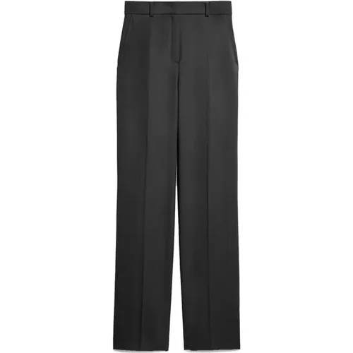 Schwarze Hose mit Geradem Bein , Damen, Größe: M - Max Mara - Modalova