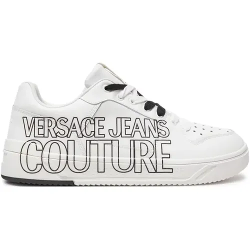 Weiße Sneakers Einfarbig Schnürverschluss , Herren, Größe: 44 EU - Versace - Modalova