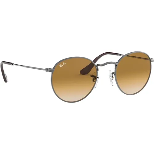 Round Metal Sunglasses Gunmetal Brown , unisex, Sizes: 50 MM - Ray-Ban - Modalova