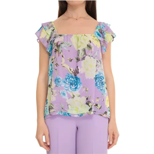 Blumen Rüschen Top , Damen, Größe: XL - Luckylu - Modalova