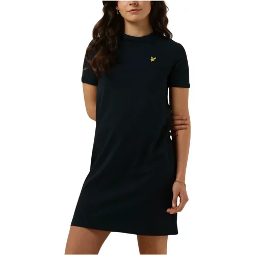 Damen T-Shirt Kleid in Dunkelblau , Damen, Größe: XS - Lyle & Scott - Modalova