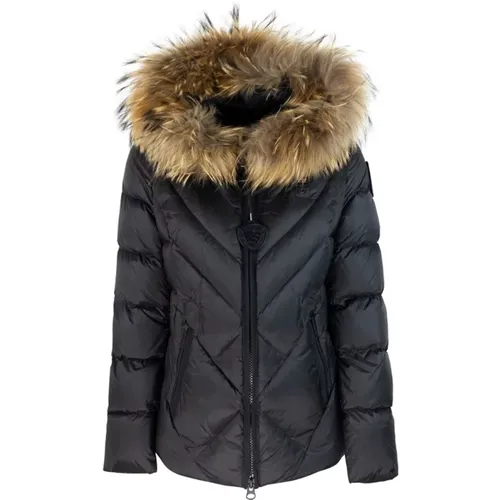 Hooded Coat with Removable Fur , female, Sizes: L, XS - Blauer - Modalova