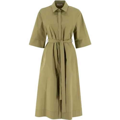 Stretch Cotton Dress with Concealed Button Fastening , female, Sizes: L, S - Antonelli Firenze - Modalova