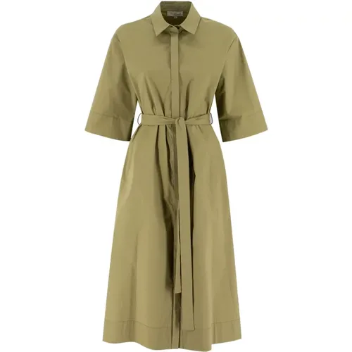 Stretch Cotton Dress with Concealed Button Fastening , female, Sizes: L, S, M, XL - Antonelli Firenze - Modalova