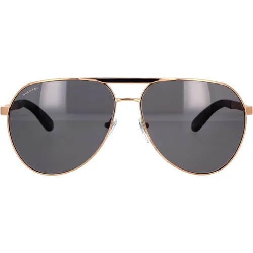 Gold Plated Polarized Pilot Sunglasses , unisex, Sizes: 62 MM - Bvlgari - Modalova