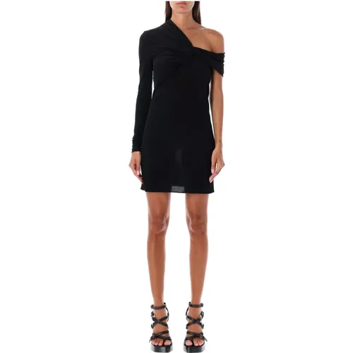 One Shoulder Draped Mini Dress , female, Sizes: S - Saint Laurent - Modalova