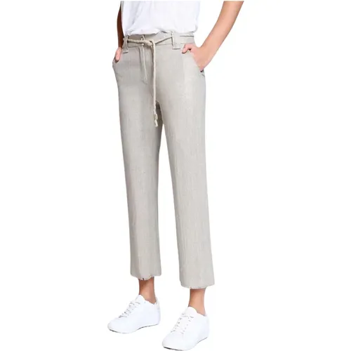 Linen Coated Pants , female, Sizes: L - Via Masini 80 - Modalova