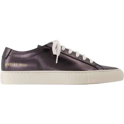 Schwarze Glänzende Ledersneaker , Damen, Größe: 36 EU - Common Projects - Modalova