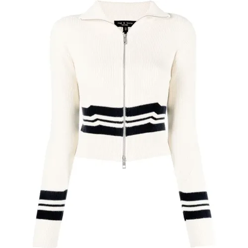 Casual Stripe Sweater Full Zip , female, Sizes: XL - Rag & Bone - Modalova